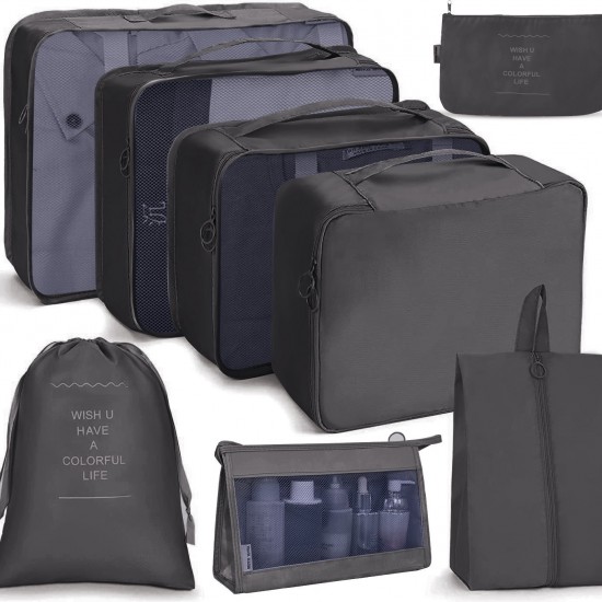 Best-selling eight-piece travel storage bag set Large-capacity luggage storage bag for organizing and organizing clothes