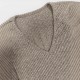 Slightly flared long-sleeved knit dress for women, 2025 autumn and winter French high-end V-neck, waisted A-line short skirt.