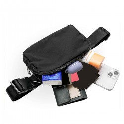 Cross-border Lulu-style waist bag, nylon waterproof chest bag, messenger bag, outdoor sports and running crossbody waist bag for men and women