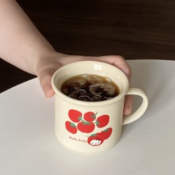 Korean Instagram-style natural green apple lemon glass water cup, refreshing heat-resistant juice cup, simple and artistic milk cup