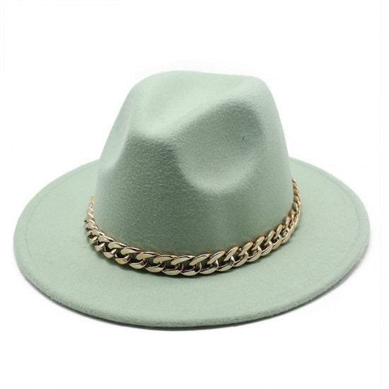 2021 Autumn/Winter British-style woolen jazz hat for men and women, European and American wide-brimmed hat, fashionable wide-brimmed felt hat