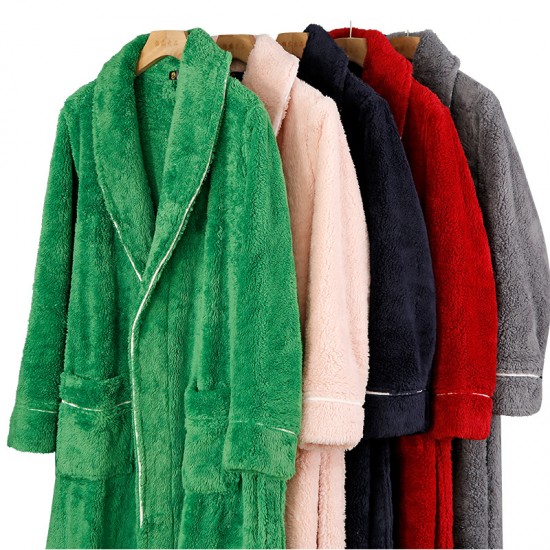 2023 new double-sided thickened comfortable cotton velvet pajamas for men, plus-size home robes for autumn and winter couple's robes.