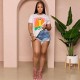 Factory direct cross-border 2025 spring and summer new Amazon high-waisted, sexy, raw-edge denim shorts for women, slimming effect