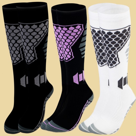 Professional ski socks, thickened wool socks, men's and women's long-top warm socks with towel soles, children's snow sports socks, basketball