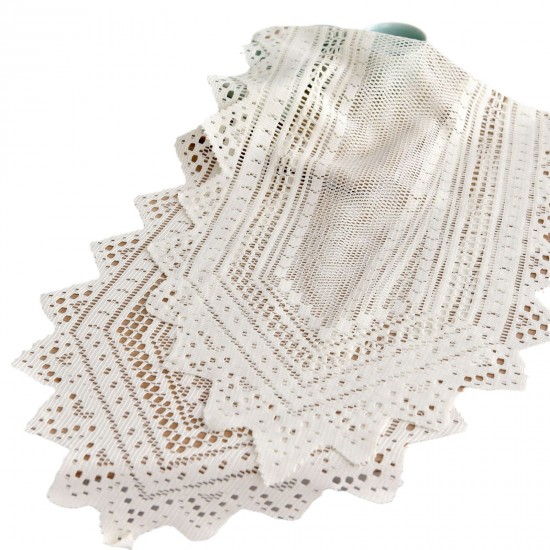 Retro pastoral crochet knitted hollow tablecloths, shoe cabinet lace embroidered tassel table runners, manufacturer and wholesale