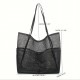 Amazon mesh single-shoulder tote bag, men's and women's beach bag, toiletry and swimwear storage bag