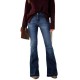 Factory direct sales: 2025 European and American cross-border foreign trade women's jeans, fashionable slim-fit stretch, raw-edge, high-waisted flared pants