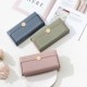 Lovebu New Cross-Border Long Women's Wallet with Solid Color Bow Clasp and Trifold Embroidered Clutch