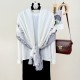 Insta-style retro print, fashionable cotton and linen long scarf, cross-border, spring and autumn travel outerwear for women.