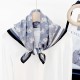 Japanese and Korean simple, repetitive, creative horse print square scarves for spring and summer, stylish, thin, elegant square scarves for daily commuting