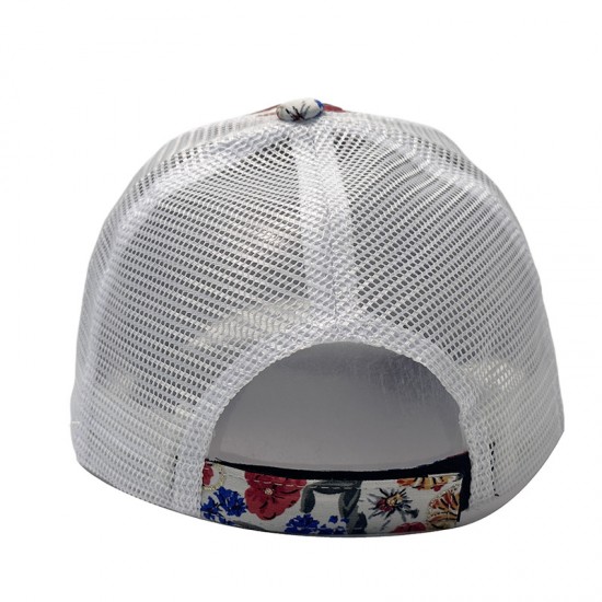New cross-border floral mesh baseball hats for women, spring and summer casual sun hats, fashionable printed curved brim baseball hats New cross-border floral mesh baseball hats for women, spring and summer casual sun hats, fashionable printed curved brim baseball hats