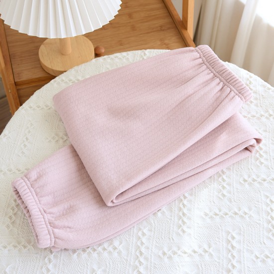 Women's spring and autumn pajamas, pure cotton double-layered cotton gauze crepe, long-sleeved trousers, thin lapel, soft two-piece loungewear set Women's spring and autumn pajamas, pure cotton double-layered cotton gauze crepe, long-sleeved trousers, thin lapel, soft two-piece loungewear set