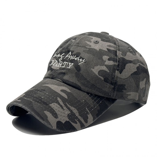 Cross-border PARTY lettered camouflage baseball caps, men's and women's streetwear caps, trendy outdoor hats, fashionable casual sun hats. Cross-border PARTY lettered camouflage baseball caps, men's and women's streetwear caps, trendy outdoor hats, fashionable casual sun hats.