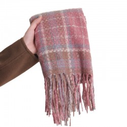 New imitation cashmere plaid, thickened women's cross-border, warm, autumn and winter, whitening, soft, tasseled shawls.