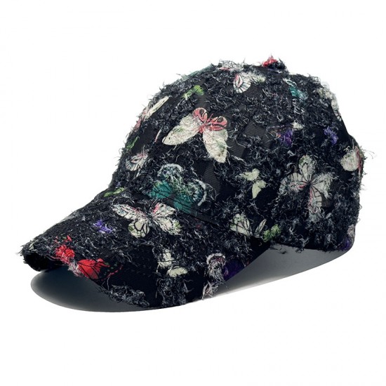 Ethnic-style hat for women, summer sun protection, perfect for travel and shopping, butterfly-printed hardtop baseball cap for women. Ethnic-style hat for women, summer sun protection, perfect for travel and shopping, butterfly-printed hardtop baseball cap for women.