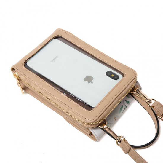 Pruti's new simple and versatile crossbody shoulder bag, handbag, mobile phone bag, printed touchscreen mini wallet.
