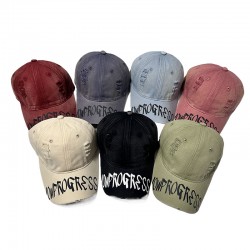 American Retro Distressed Baseball Cap for Women, All-Season Versatile Wide-Brim Ripped Baseball Cap, Outdoor Curved-Brim Sunshade Hat for Men