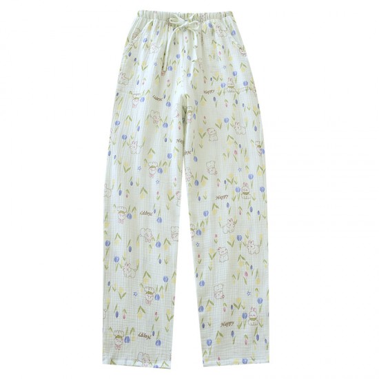 Women's Spring and Autumn Pure Cotton Double-Layer Gauze Pajamas, Fresh and Cute Long-Sleeved Thin Summer Homewear Two-Piece Set Women's Spring and Autumn Pure Cotton Double-Layer Gauze Pajamas, Fresh and Cute Long-Sleeved Thin Summer Homewear Two-Piece Set