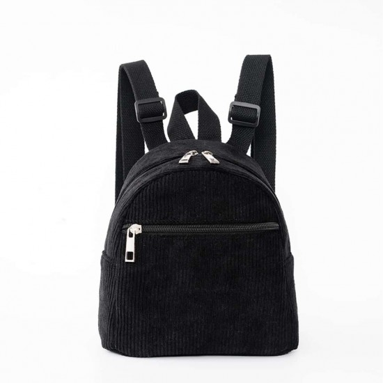 Cross-border hot-selling mini backpack, solid color, multi-color, stylish corduroy backpack Simple, casual backpacks for men and women