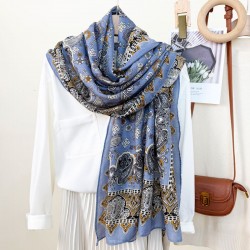 Ethnic cashew print long scarf for women luxurious and versatile classic pattern sun protection silk scarf for travel Ethnic cashew print long scarf for women luxurious and versatile classic pattern sun protection silk scarf for travel