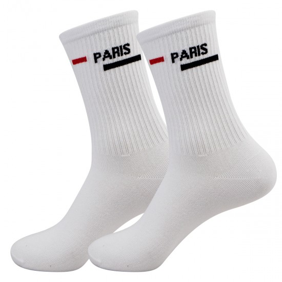 Sports socks, mid-calf, towel-soled, small hooks, fitness running socks, unisex, trendy, sweat-wicking cotton socks, breathable and deodorizing
