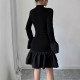 New Autumn and Winter 2025 Elegant Slim Fit Miniskirt: Fashionable Elegant Bell Sleeve, Floral Half-High Neck Spliced Dress for Women New Autumn and Winter 2025 Elegant Slim Fit Miniskirt: Fashionable Elegant Bell Sleeve, Floral Half-High Neck Spliced Dress for Women