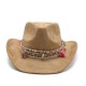 Bohemian European and American style suede western cowboy hat, rolled brim, Tibetan-style jazz hat for ethnic minorities