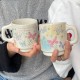 Niche original heat-resistant ice blue glass coffee cup.