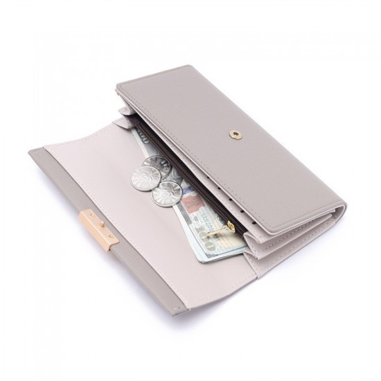 New cross-border long women's wallet, multifunctional Large-capacity, stylish, simple, solid-color clutches, in stock for wholesale.