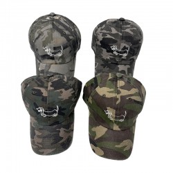 2025 Korean new style washed camouflage curved brim baseball caps with puppy embroidery, outdoor sun protection caps.