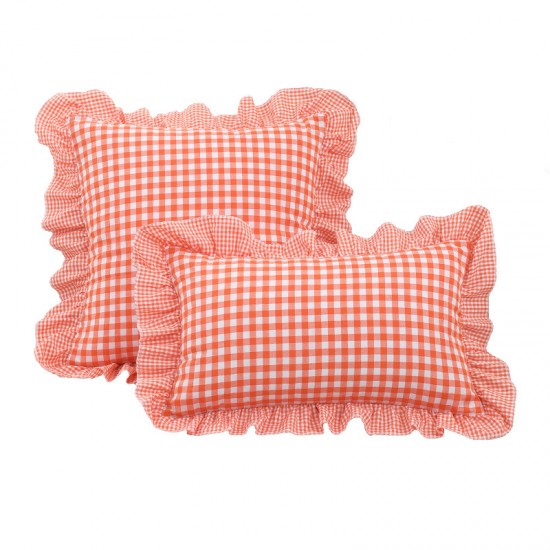 French plaid ruffled pillows, ins style, fresh modern square pillows, lumbar pillows, and sofa and bedroom backrests French plaid ruffled pillows, ins style, fresh modern square pillows, lumbar pillows, and sofa and bedroom backrests