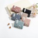 Pruti's new women's short wallet, Korean print, zipper, leaf clasp, student wallet with large capacity