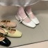 Color-blocked retro chic! Square-toed suede single-strap wedge slippers for women, Korean-style summer open-toe high-heeled sandals.