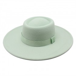 2021 new simple solid-color woolen 9.5cm brim, warm outdoor oval-shaped topper for men and women for autumn and winter