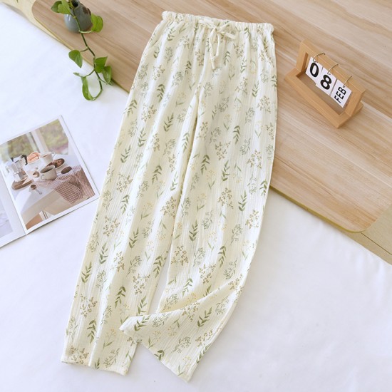 Women's Spring and Autumn Pure Cotton Double-Layer Gauze Pajamas, Fresh and Cute Long-Sleeved Thin Summer Homewear Two-Piece Set Women's Spring and Autumn Pure Cotton Double-Layer Gauze Pajamas, Fresh and Cute Long-Sleeved Thin Summer Homewear Two-Piece Set