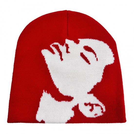 Cross-border Popular Fall/Winter Multicolor Instagram Portrait Pattern Y2K Knitted Hat, Popular European and American Hip-Hop Casual Outdoor Style