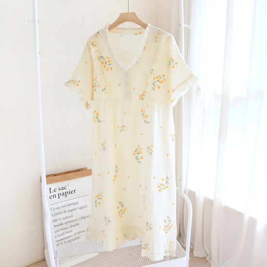 Japanese-style nightgown, women's cotton gauze, thin kimono pajamas, spring and summer, loose summer loungewear. Japanese-style nightgown, women's cotton gauze, thin kimono pajamas, spring and summer, loose summer loungewear.