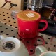 Mangmang's homemade spring cartoon outing puppy mug, ceramic water cup, cute green coffee cup gift with a swoosh.