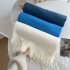 New solid color fringed scarves for men and women, thickened and versatile, high-end faux cashmere fashion neckbands in stock.