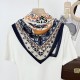 Korean cashew flower fashionable and elegant thin 90cm small square scarf for women, professional decorative scarf, dual-use shawl for outerwear