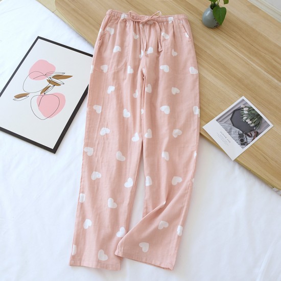 Japanese-style women's pajamas, pure cotton gauze, open-front long-sleeved, thin, spring and summer, soft crepe, comfortable autumn and winter loungewear set