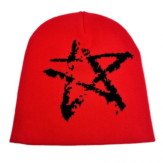 Cross-border New Five-pointed Star Hat, Fall/Winter Korean Fashion, Versatile Beanie, Fall/Winter Cold Protection and Warm Knitted Hat Trend Cross-border New Five-pointed Star Hat, Fall/Winter Korean Fashion, Versatile Beanie, Fall/Winter Cold Protection and Warm Knitted Hat Trend