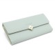 Lianbu women's long wallet, 2025 new PU leather foldable heart buckle trifold bag, women's clutch in stock