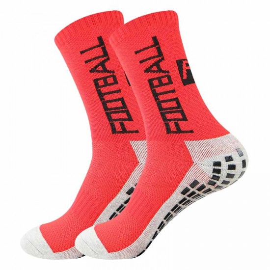 Men's rubberized soccer socks, non-slip training mid-calf socks with a thickened towel sole, professional sports socks wholesale