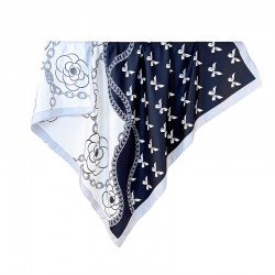 Creative and fashionable printed 90cm square scarf, Korean-style professional scarf, spring and summer women's travel outfit, stylish thin silk scarf