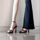 ~Nice, beautiful strappy open-toe za high-heeled sandals for women, summer 2024 new style, paired with skirts, French-style slip-ons