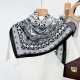 Korean cashew flower fashionable and elegant thin 90cm small square scarf for women, professional decorative scarf, dual-use shawl for outerwear