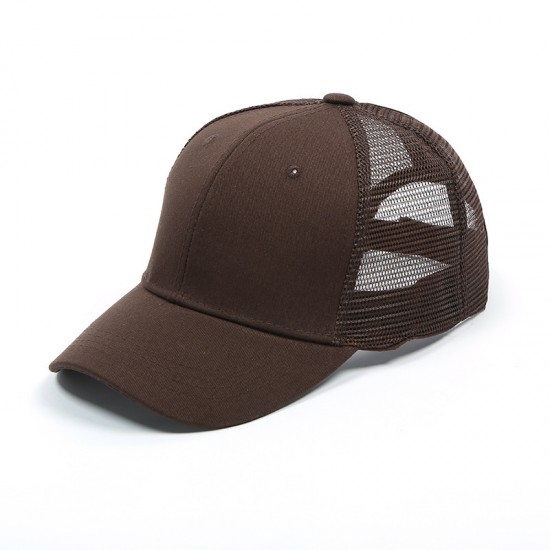 New cross-border summer plain mesh baseball caps, solid-color mesh caps for men and women, and hip-hop caps.