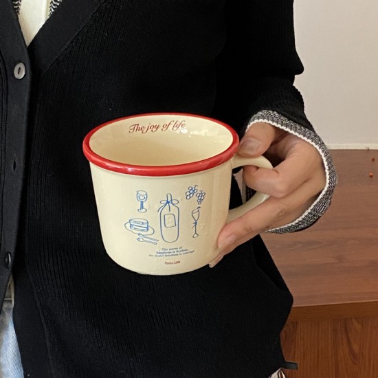 Niche Korean Instagram Funny and Cute Linear Cat Glass Bowl High-temperature-resistant cartoon borosilicate fruit bowl and yogurt bowl
