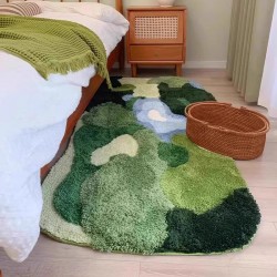 Cross-border popular, highly absorbent bathroom entrance mat, non-slip, thickened, quick-drying checkerboard pattern, toilet, and bathroom floor mat.